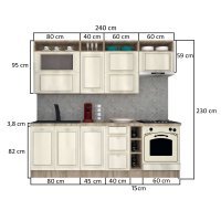 Bucatarie LEEA ART FRONT MDF SPARX 240B K002 / decor 246